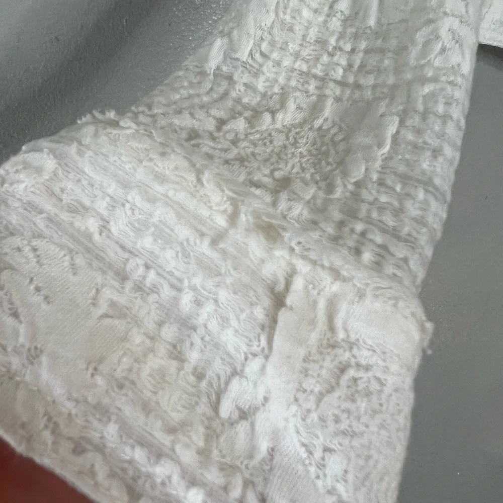 Free People White Lace Cropped Jacket Full Zipper Jacket Size Small - Picture 10 of 12